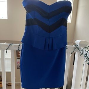 Papaya Blue & Black Mini Dress